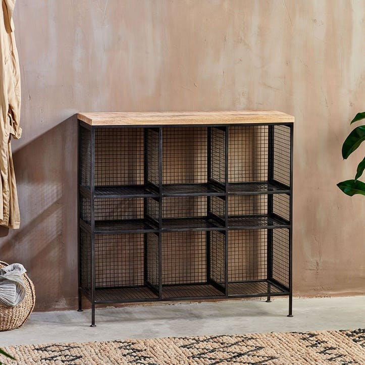 Hasa Open Shelf Unit H90 x W90cm, Natural and Black