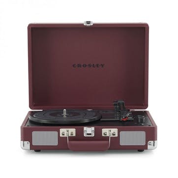 Cruiser Deluxe Plus Portable Turntable, Burgundy