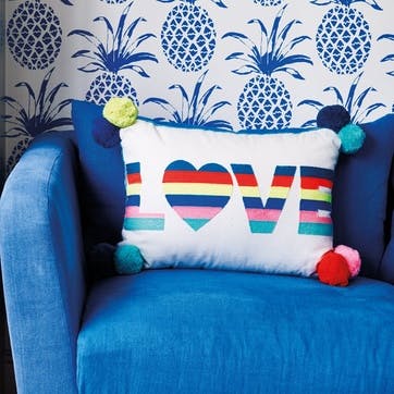 Love Stripes Embroidered Cushion