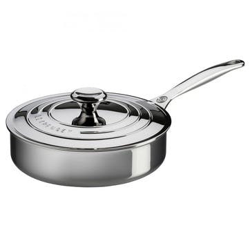 Signature Stainless Steel Saute Pan with Lid - 24cm