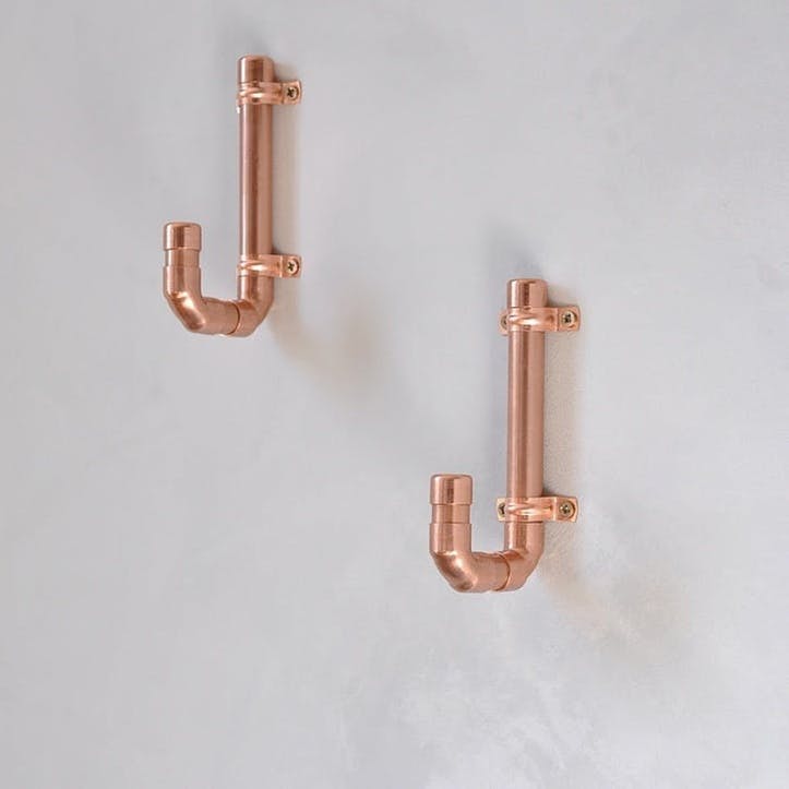 Industrial Copper Coat Hook - 13 x 6.5cm; Copper