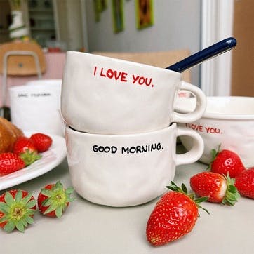 I Love You Cappuccino Mug 500ml, Red