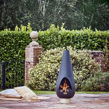 Leo Outdoor Fireplace H120 x W46cm, Black/Gold