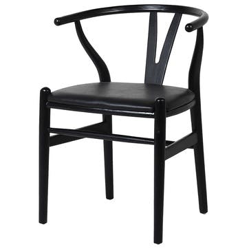 Open Back Chair, Black
