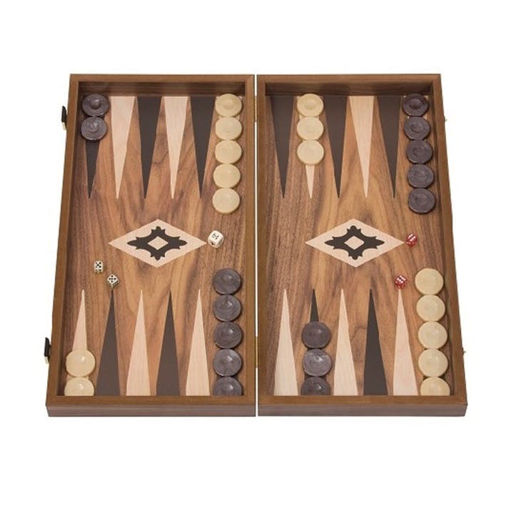 Walnut Backgammon Set 50cm, Brown