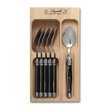 Tea Spoon Set, Black Handle