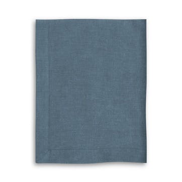 Mitered Hem Tablecloth, Parisian Blue, 150 x 230cms