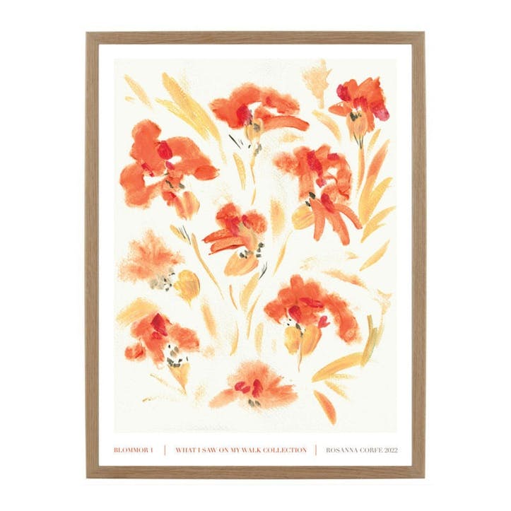 Blomma 01 Recycled Paper Print A3, Orange