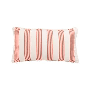 Nook Stripe Small Lumbar Cushion 65 x 35 cm, Red /White