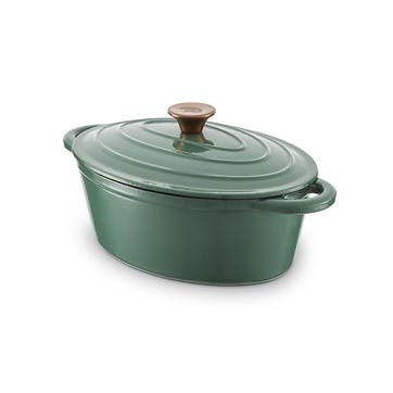 Oval Casserole Cast Iron 29cm , Green