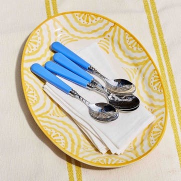 Set of 2 Dessert Spoons, Sky Blue