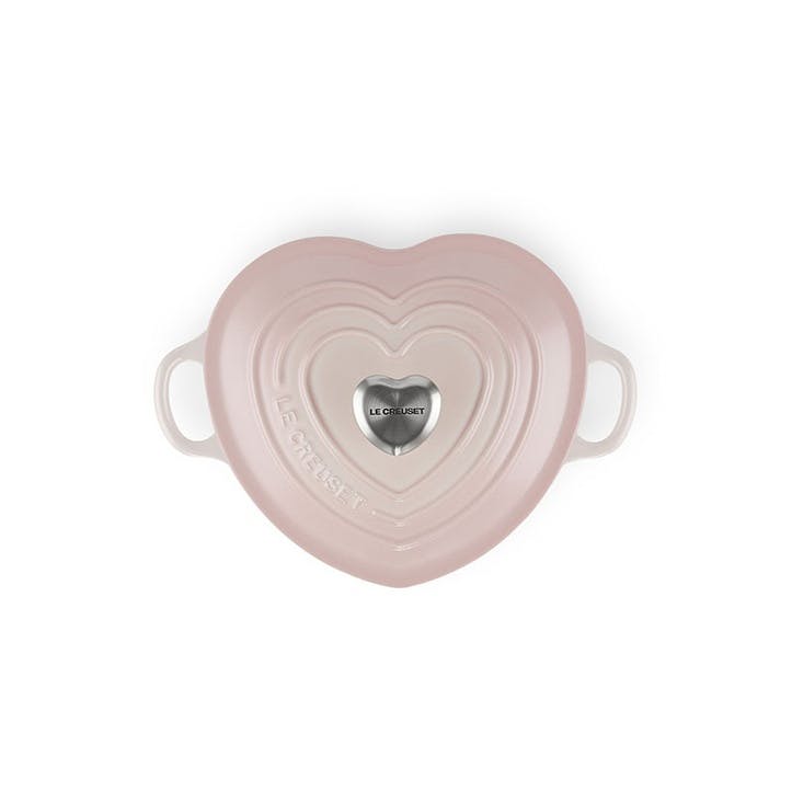 Heart Cast Iron Casserole, 25cm, Shell Pink
