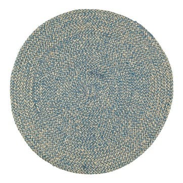 Jute Placemat D38cm, Cornflower