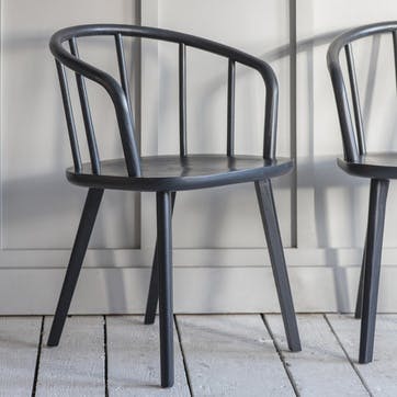 Pair of chairs, H76 x W54.5 x D53cm, Garden Trading Company, Uley, black