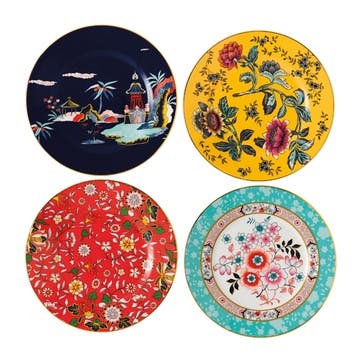 Wonderlust Plates, Set of 4, 20cm