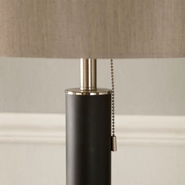 Lowry Floor Lamp H161cm, Brushed Silver and Matt Black