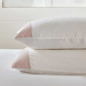Portobello Linen Classic Pillowcase, Standard, Petal/ White