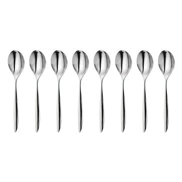 Hidcote Set of 8 Coffee Spoons L10cm, Stainless Steel