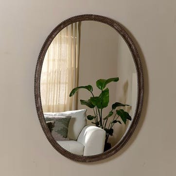 Drishti Oval Mirror, Antique Black