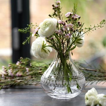 Oval Patterned Crystal Vase