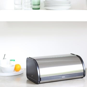 Roll Top Bread Bin, Brilliant Steel