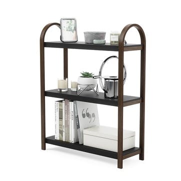 Bellwood Three Tier Freestanding Shelf, Black & Walnut