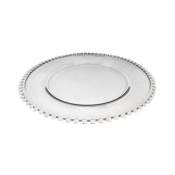 Pearl Glass Charger 33cm, Clear