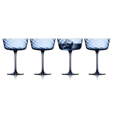 Vienna Set of 4 Champagne Bowls, 300ml, Blue