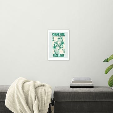 Honey Island Studio Champagne Problems Print 42 x 30cm, Green