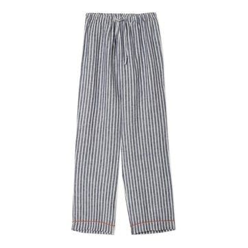 Midnight Stripe Linen Pyjama Set, Small
