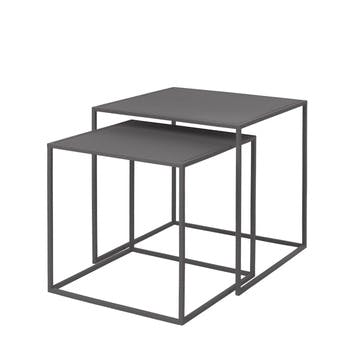 Fera Set of 2 Side Tables, Steel Grey