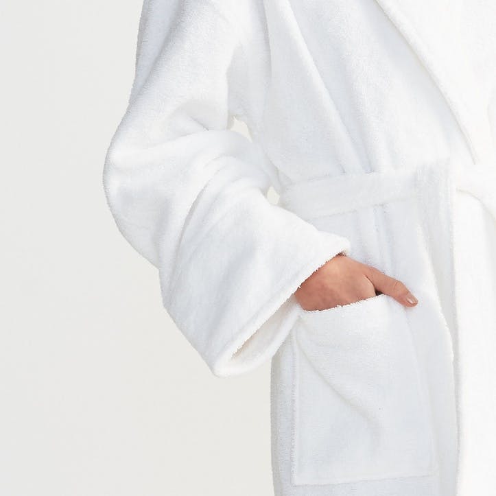 Unisex Classic Cotton Robe, Medium, White