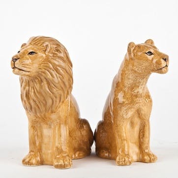 Lion Salt & Pepper Shakers H9cm Yellow