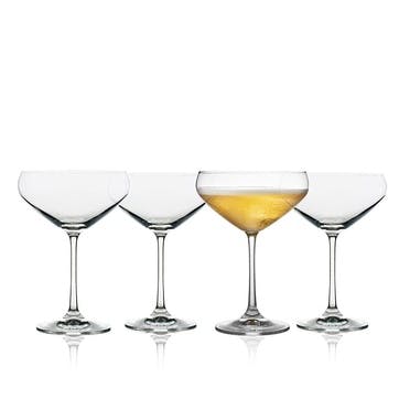 Juvel Set of 4 Champagne Bowls 340ml, Clear