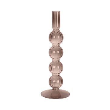 Swirl Bubbles Candle Holder H25cm, Chocolate Brown