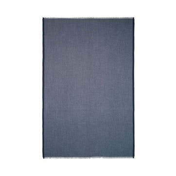 Herringbone Throw, H190cm x W130cm, Dark Blue/Grey