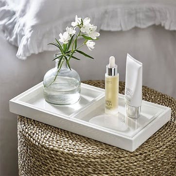Lacquer Dressing Table Tray 18 x 18cm, White