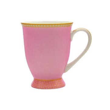 Teas & C's Kasbah Porcelain Footed Mug 300ml, Hot Pink
