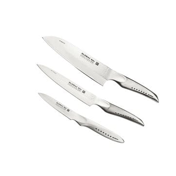 Sai 3 Piece Global Sai Knife Set , Silver