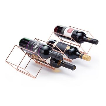 Stackable Copper Finish Wine Rack, 7 Bottles