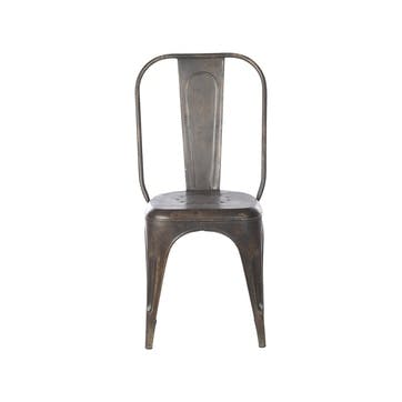 Chari Industrial Chair, Distressed Black