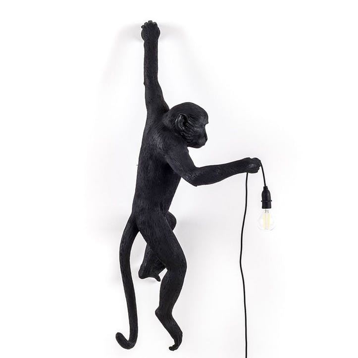 Monkey Lamp, Hanging Left Black