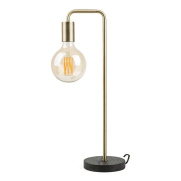 Junction Table Lamp H55cm, Brass & Walnut