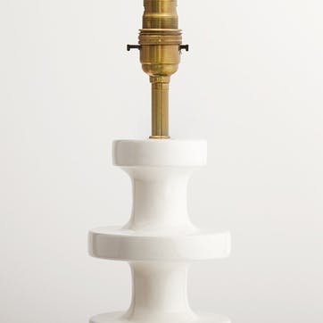 Spool Table Lamp Base Only, H37cm x W10cm, White