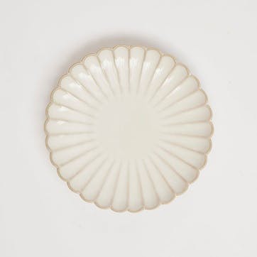 Scallop Shell Set of 4 Bread Plates, D16cm, Oat