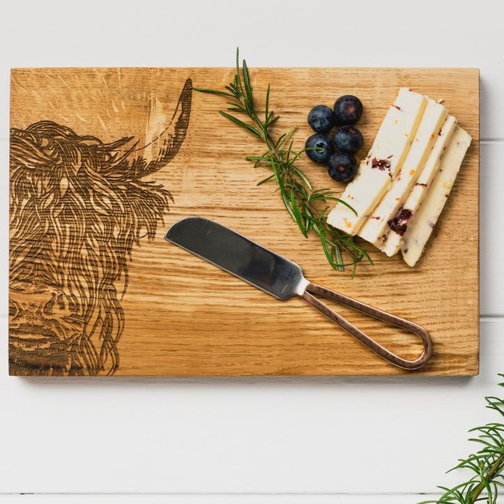 Highland Cow Cheese Board and Knife Set