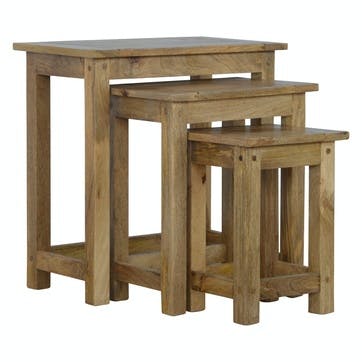 Cotswold Indented Nesting Tables, Set of 3, Natural