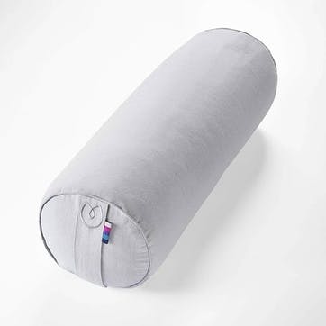 Organic Cotton Buckwheat Bolster, Grey Ice