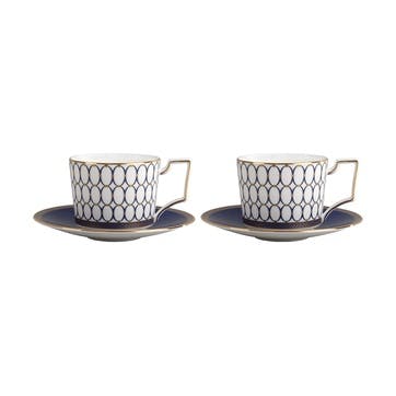 Renaissance Gold Cup & Saucer, Set of 2