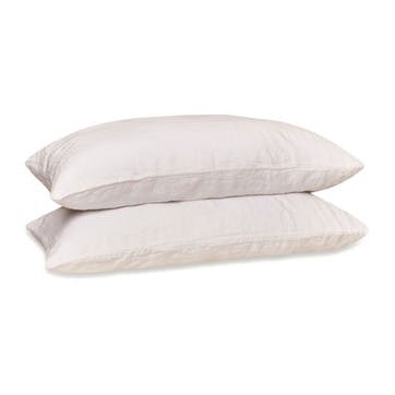 Linen Pair of Standard Pillowcases, White